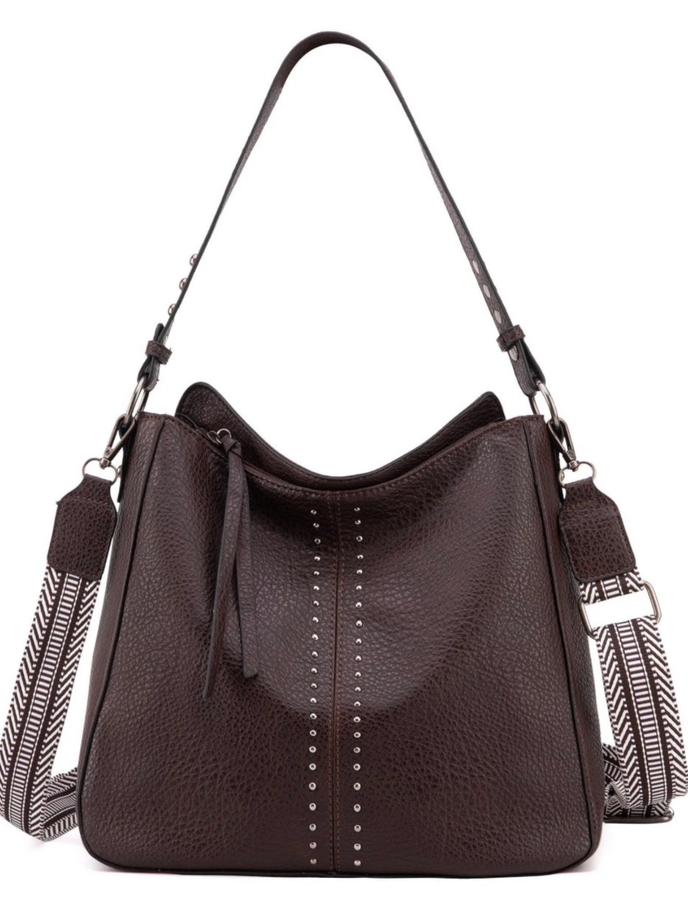 Montana West Vegan Leather Shoulder Bag with Stud Detail